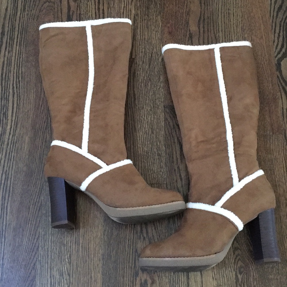 Fioni Tan Suede Boots Size 9